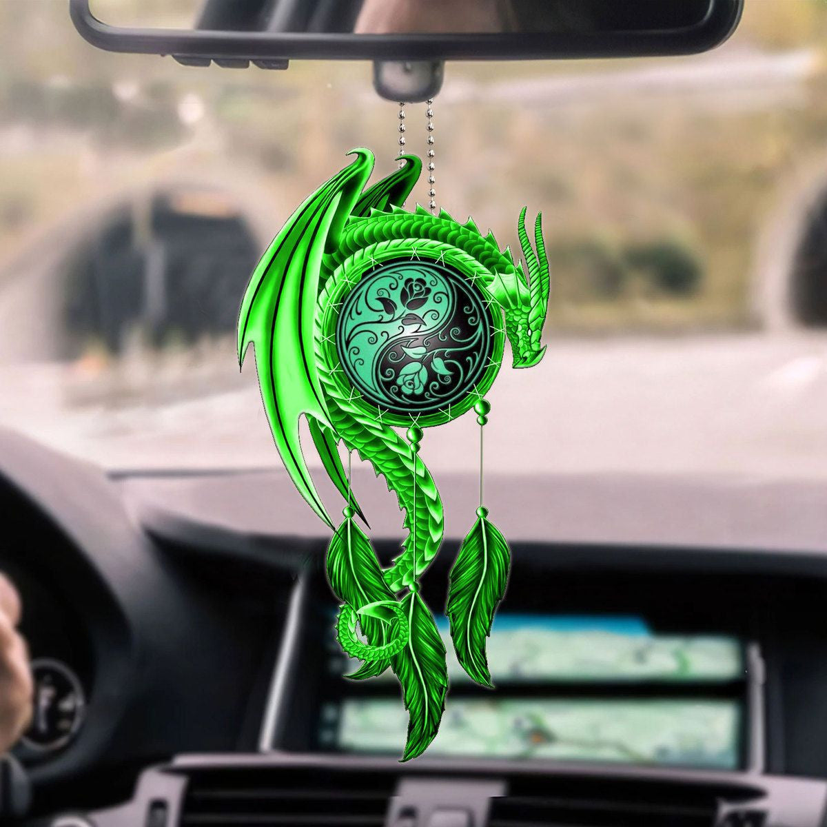 Green Dragon Dream Catcher Hanging Ornament