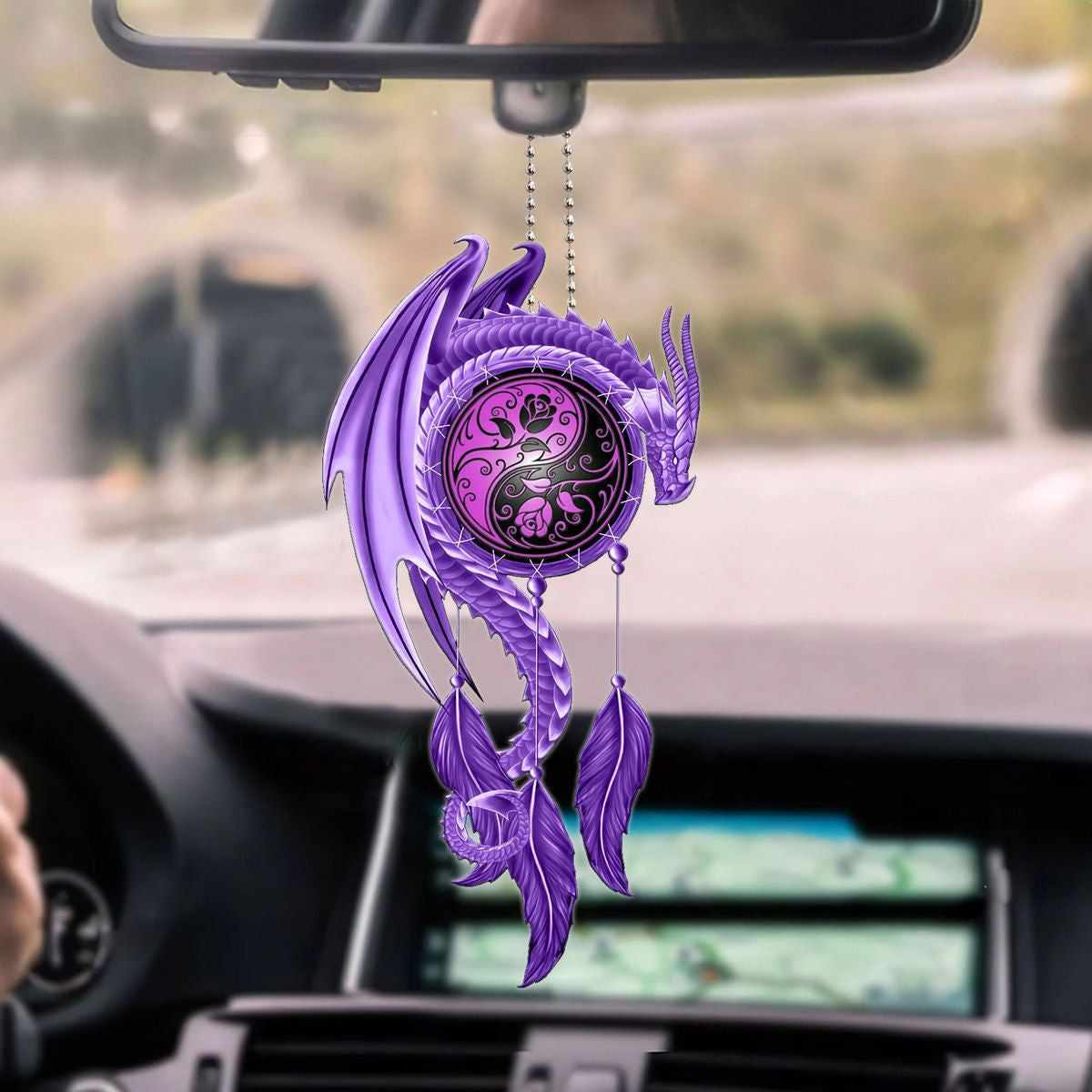 Purple Dragon Dream Catcher Hanging Ornament