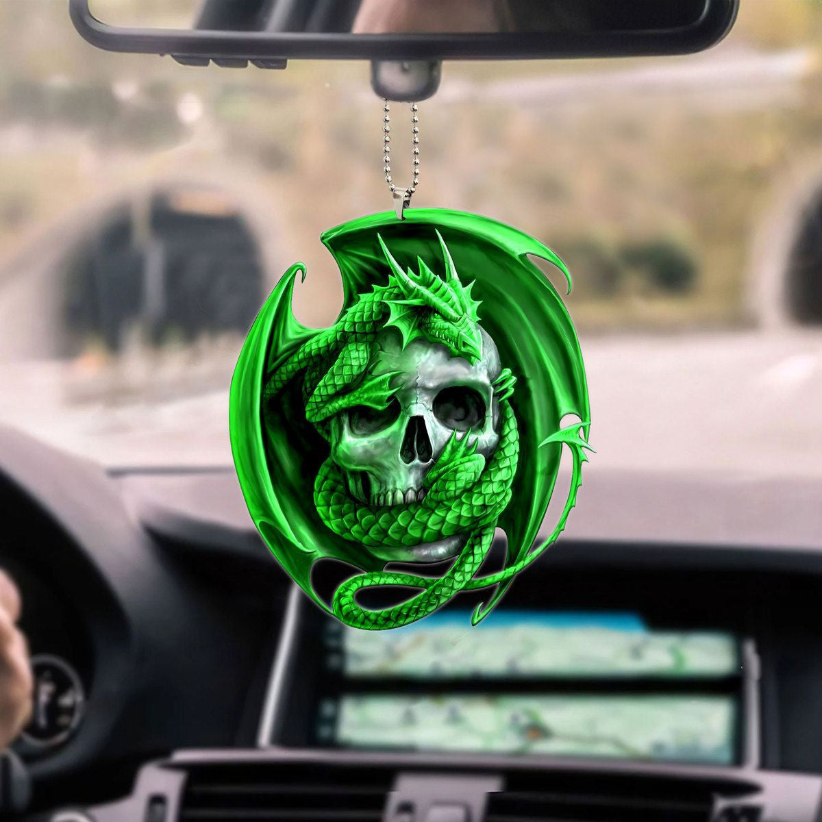 Green Skull Dragon Hanging Ornament