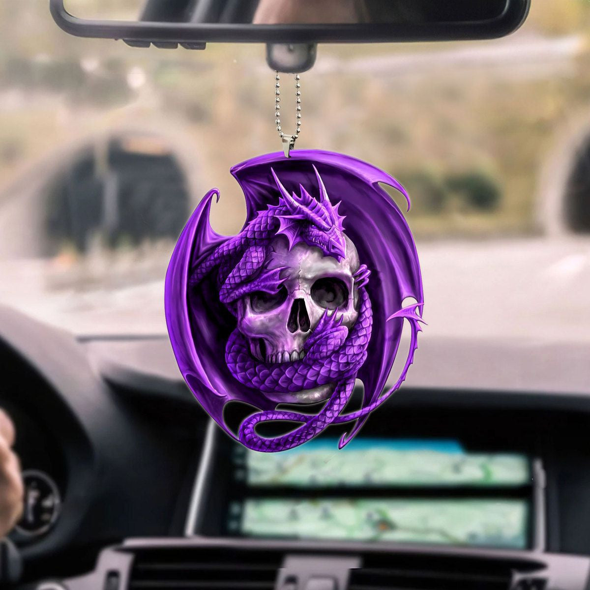 Purple Skull Dragon Hanging Ornament
