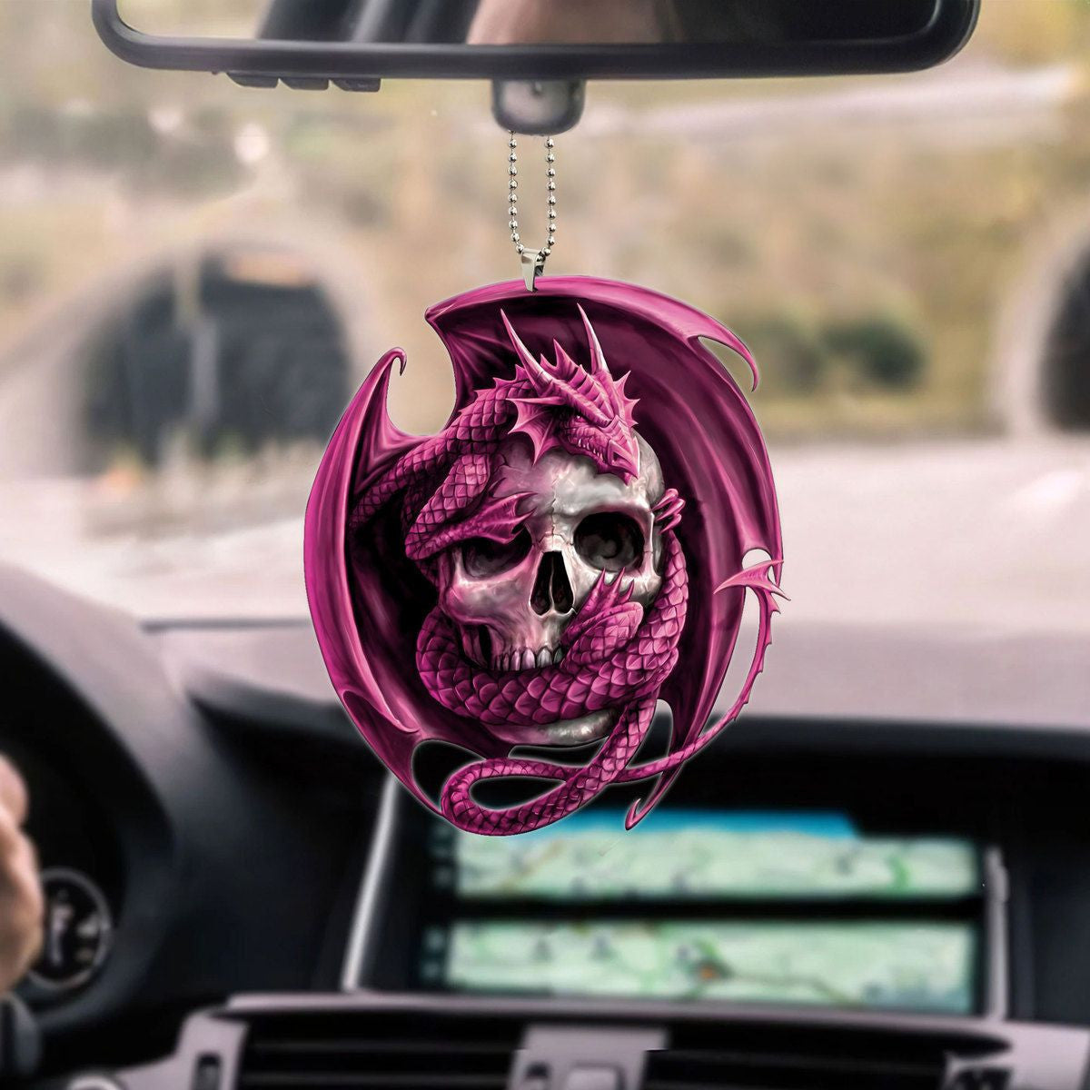 Violet Skull Dragon Hanging Ornament