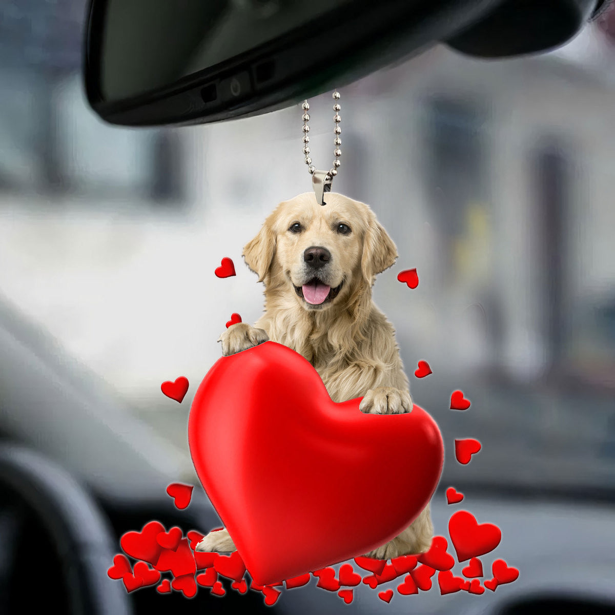 Golden Retriever Heart Ornament