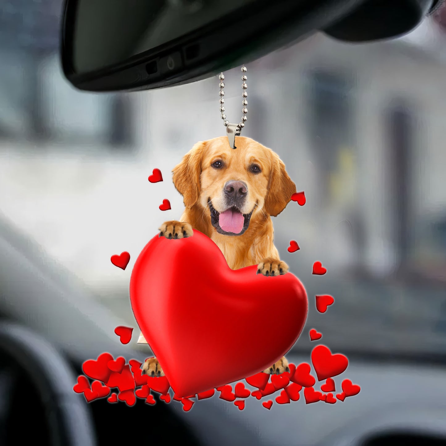 Golden Retriever Heart Ornament