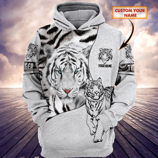 Personalized Name White Tiger 5 All Over Printed Unisex Shirt