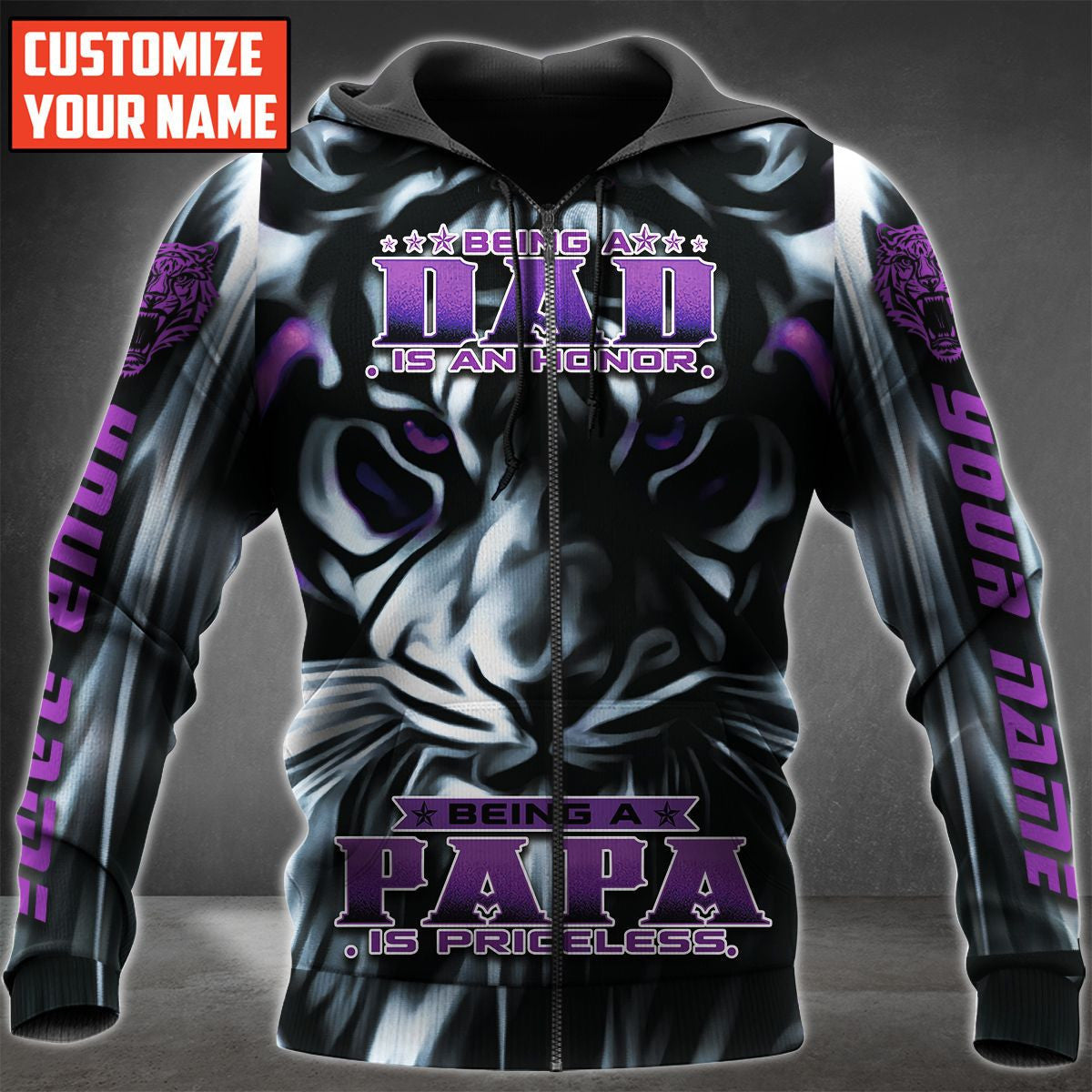 Personalized Name Tiger Being Papa Is Priceless All Over Printed Unisex Shirt