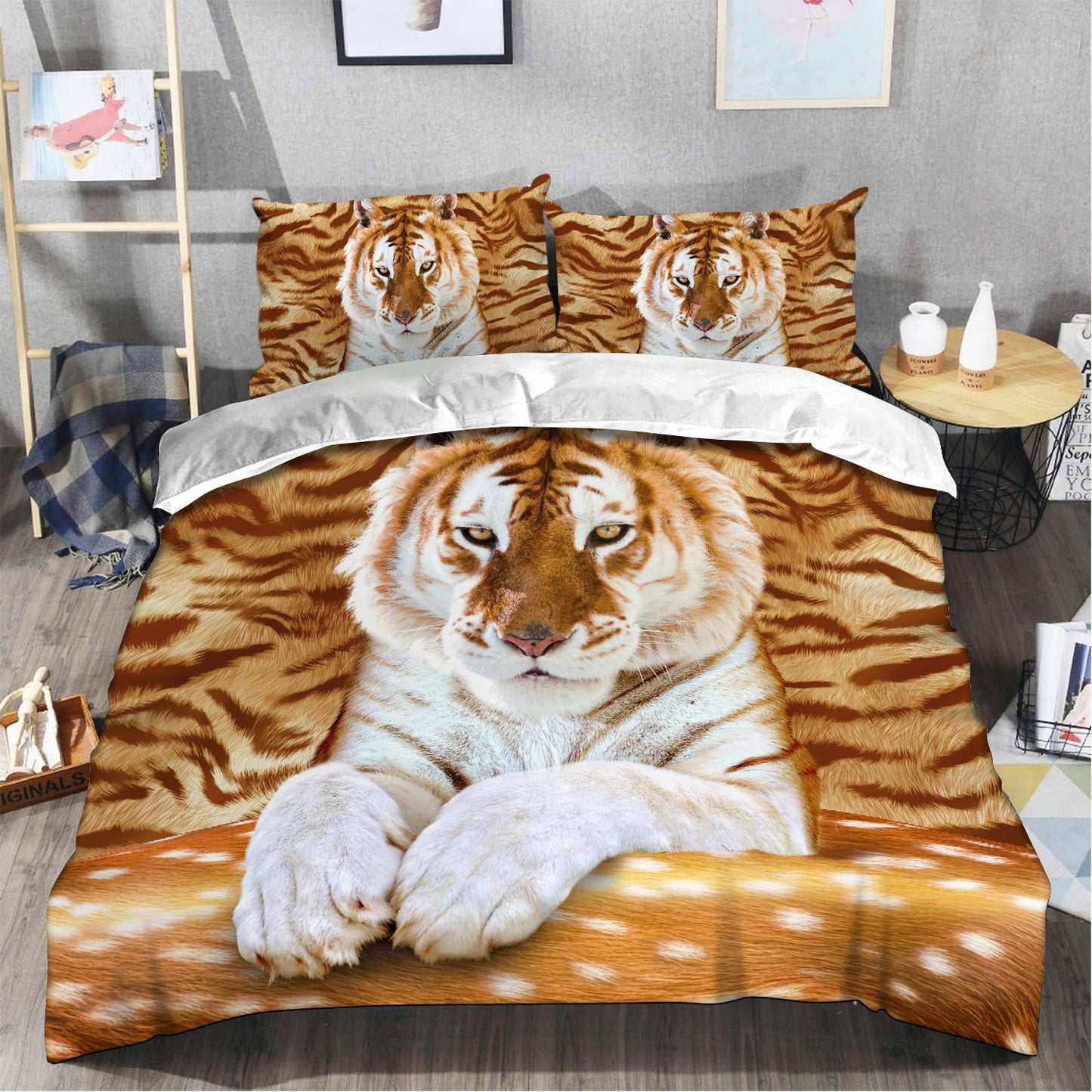 Cool Golden Tiger All Over Printed Bedding Set