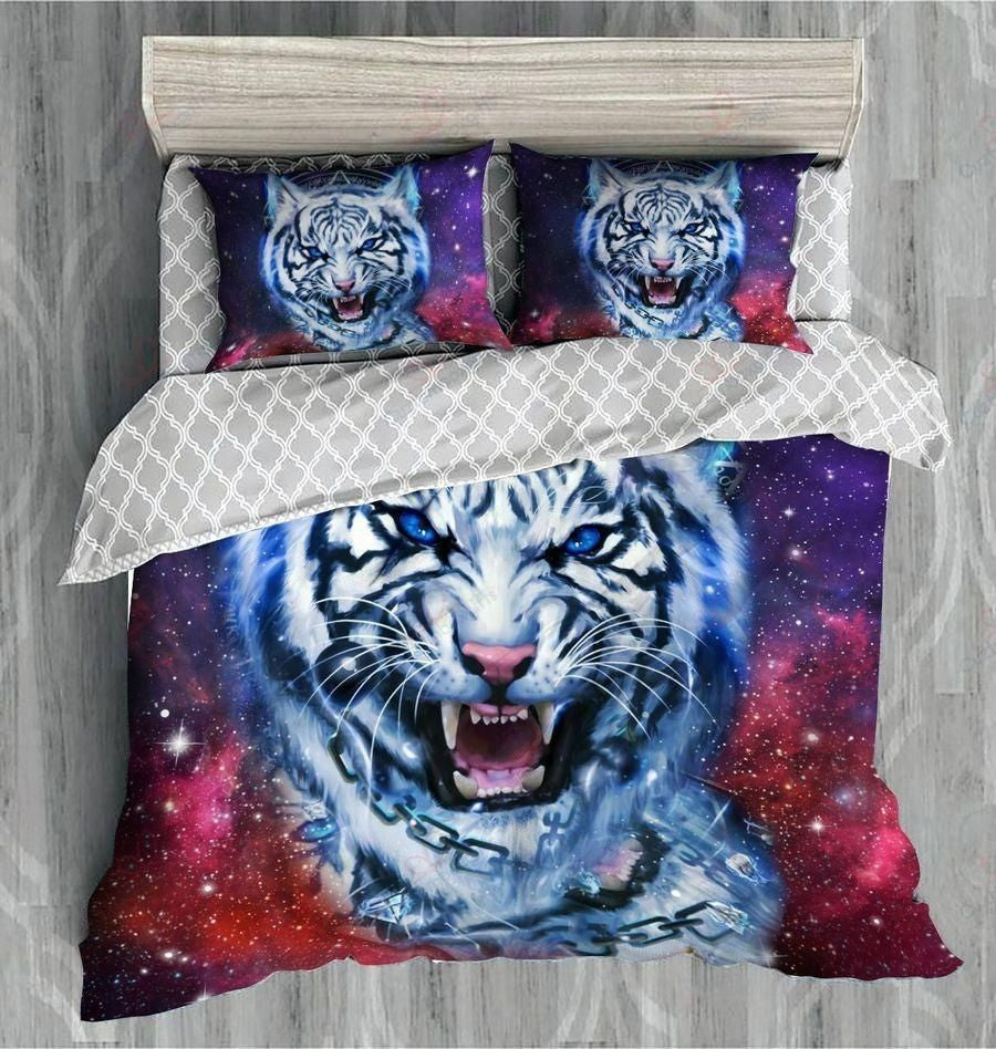 White Tiger Galaxy All Over Printed Bedding Set