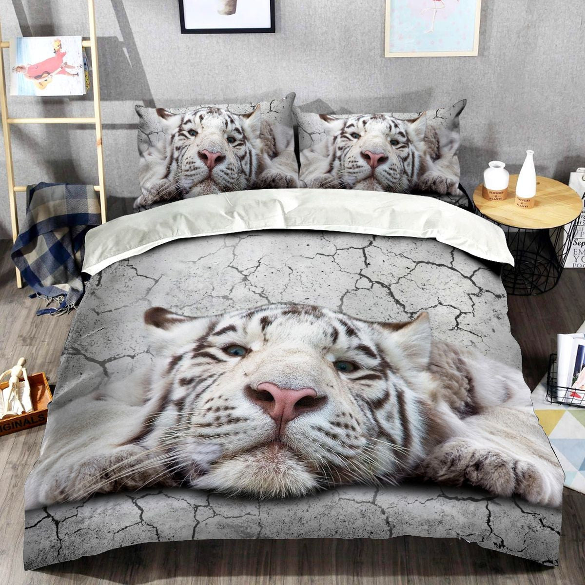 White Tiger Love Q2 All Over Printed Bedding Set
