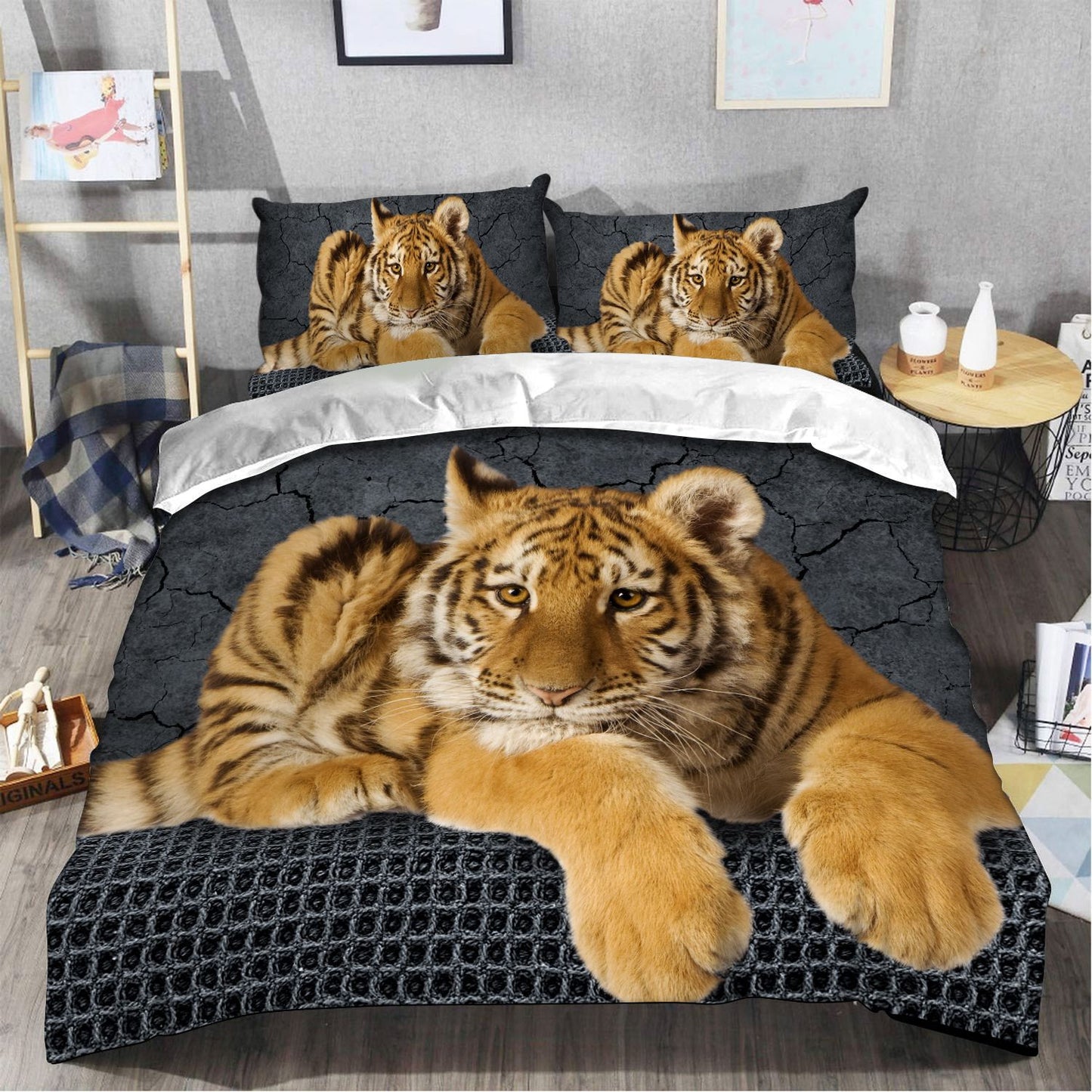 Beautiful Tiger Love All Over Printed Bedding Set