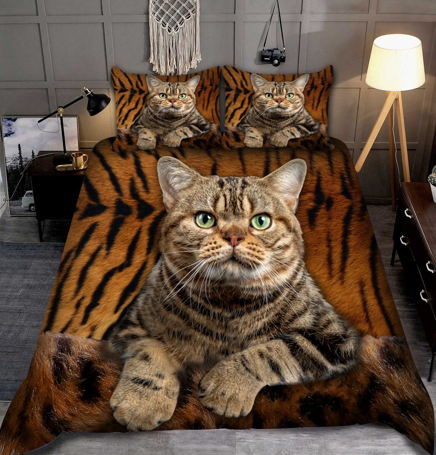 Cute cat Tiger Pattern Bedding Set