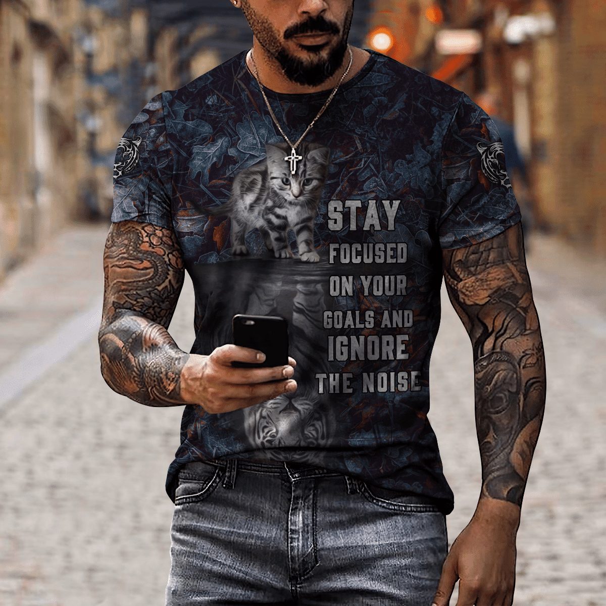 Personalized Name Cat Mirror Tiger All Over Printed Unisex Shirt