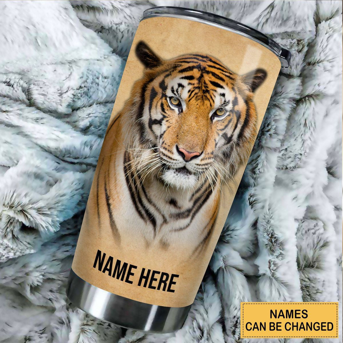 Personalized Name Tiger Knowledge Tumbler 20oz 30oz Cup