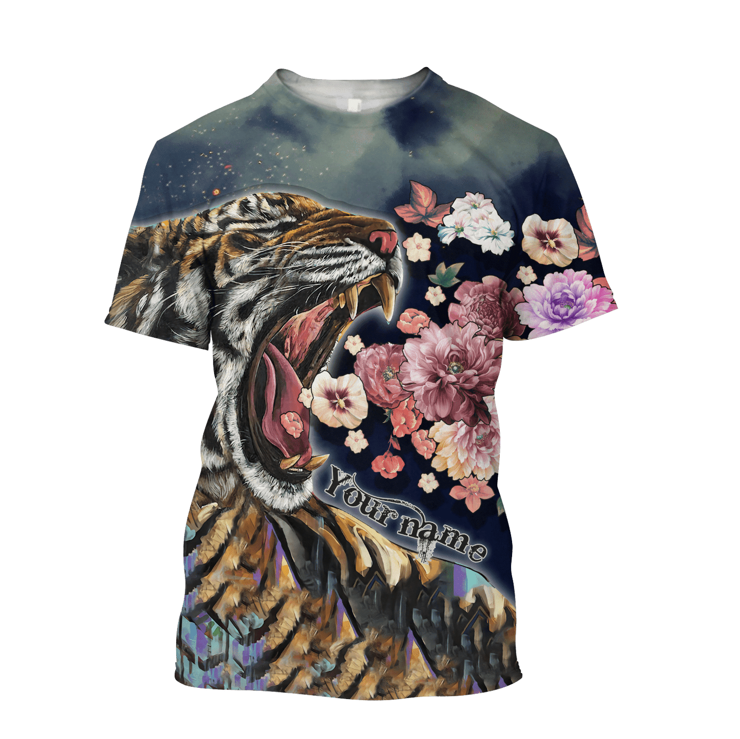 Custom Name Tiger Art All Over Printed Unisex Shirt