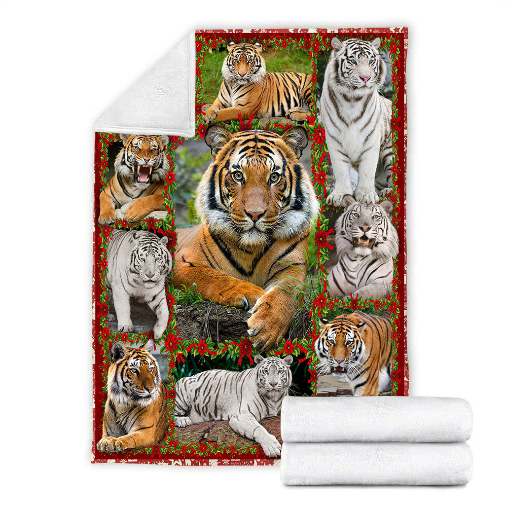 Tiger Christmas Gift Fleece Blanket