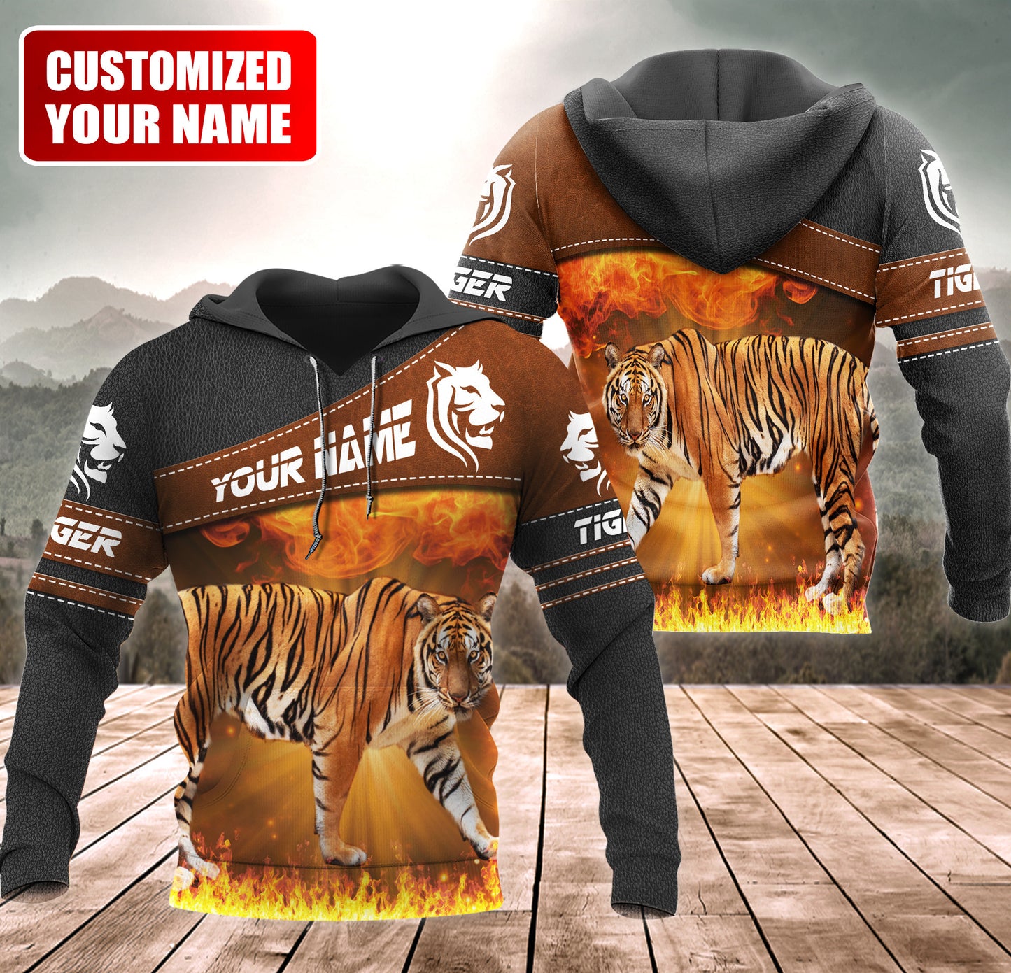 Personalized Name Cool Tiger Q2 All Over Printed Unisex Shirt