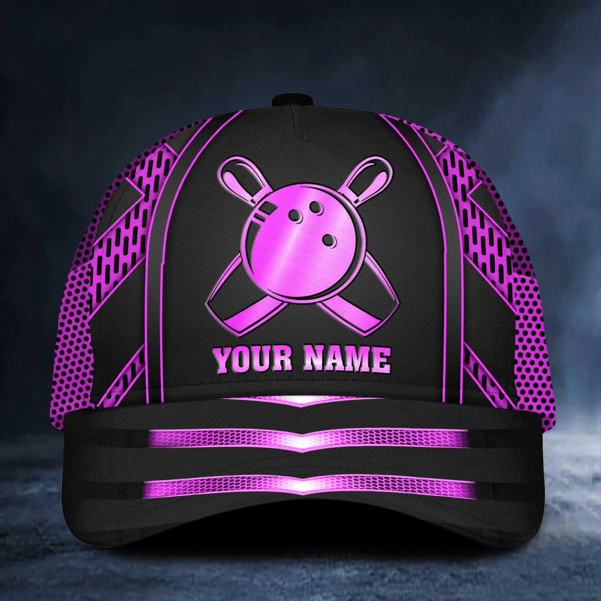 Personalized Name Bowling Purple Version Classic Cap