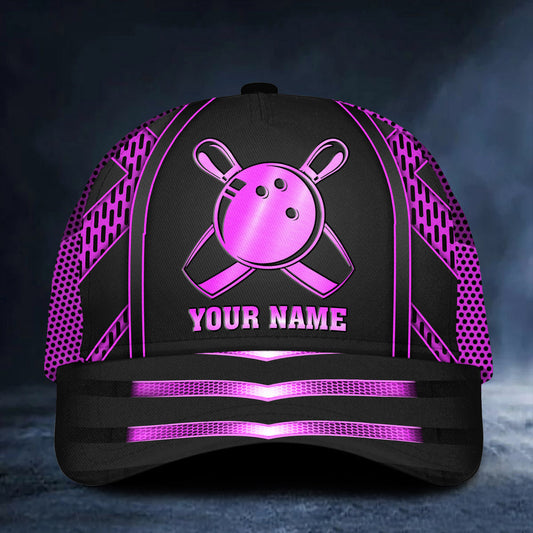 Personalized Name Bowling Purple Version Classic Cap