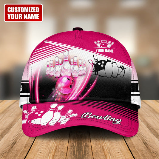 Personalized Name Bowling Q2 Pink Version Classic Cap