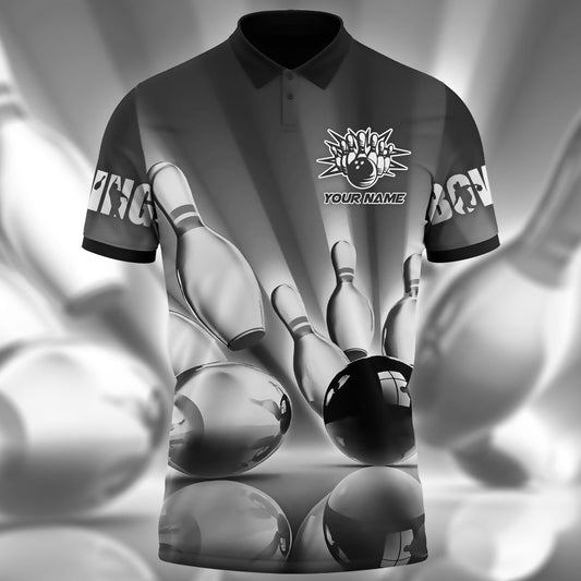 Personalized Name Bowling Q9 Black Version All Over Printed Unisex Shirt