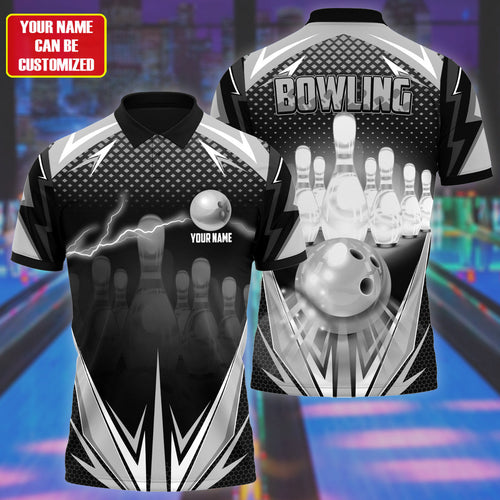Personalized Name Bowling Q18 Black Version All Over Printed Unisex Shirt