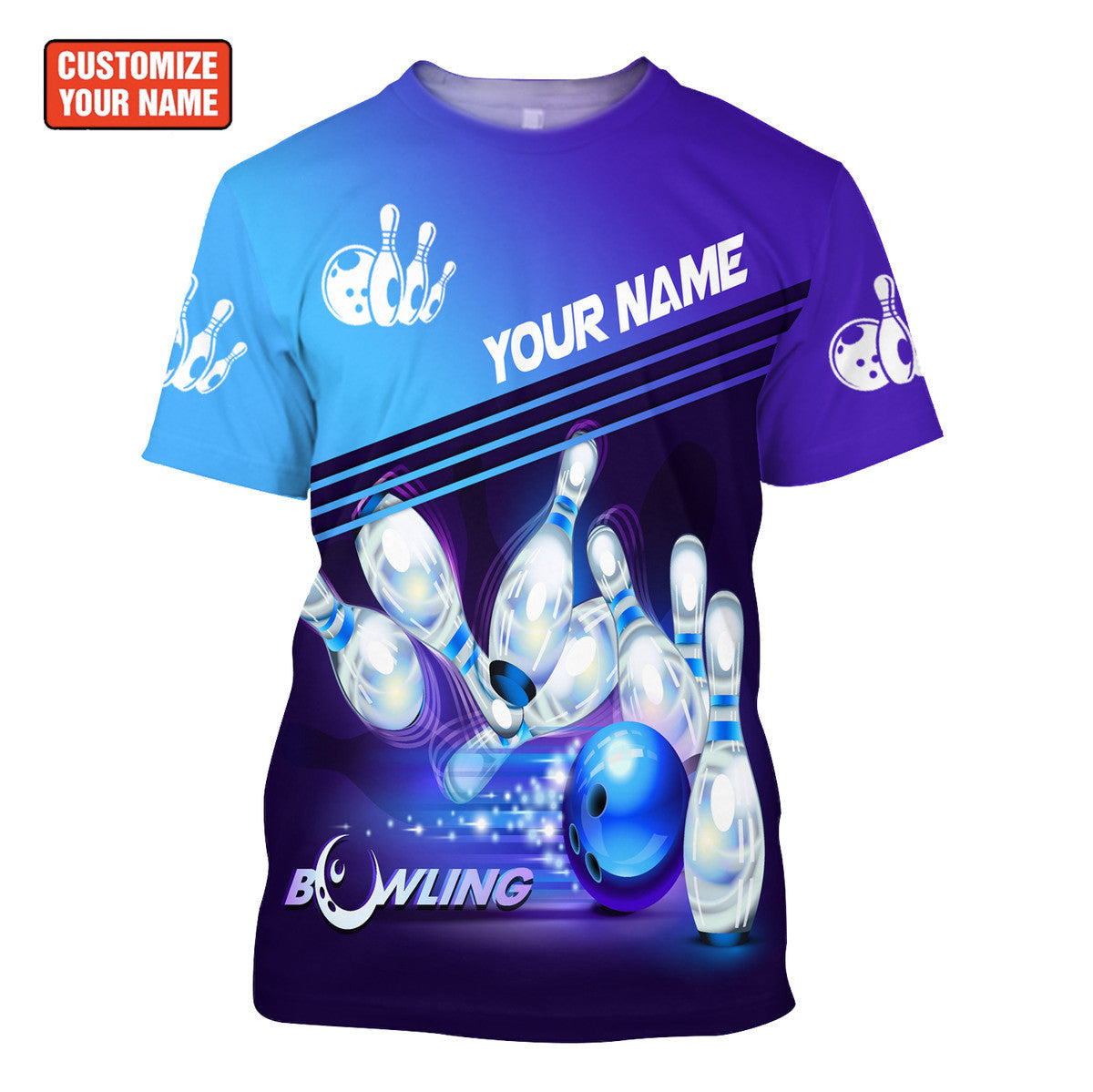 Personalized Name Bowling Q20 All Over Printed Unisex Shirt