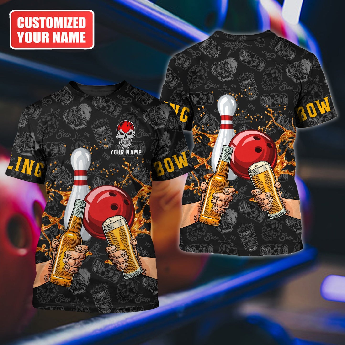 Personalized Name Bowling Q73 All Over Printed Unisex Shirt