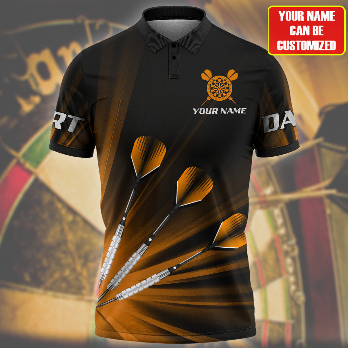 Personalized Name Orange Darts All Over Printed Unisex Shirt Q260802