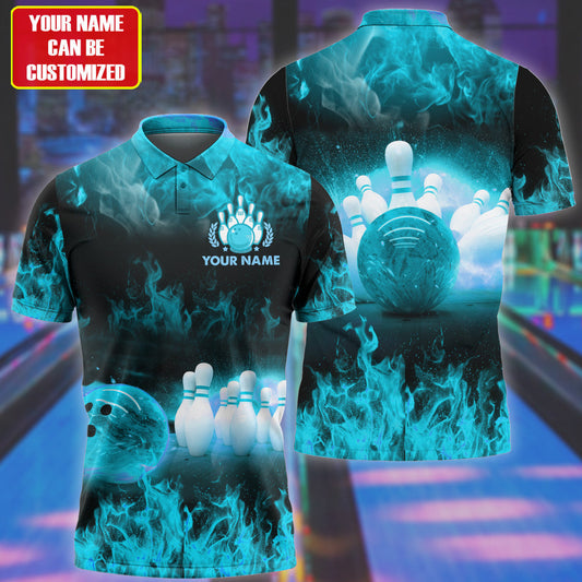Personalized Name Teal Bowling All Over Printed Unisex Shirt Q010905