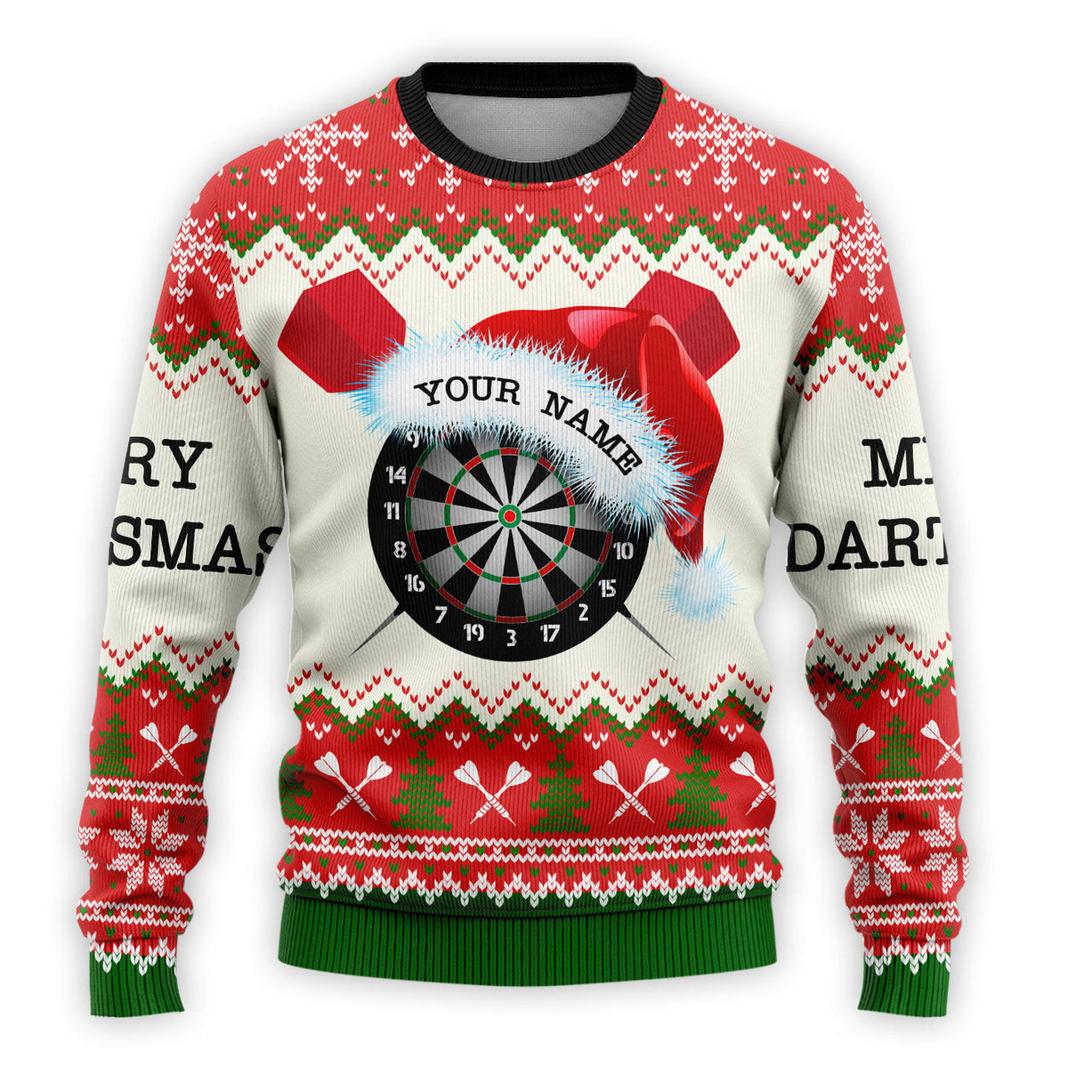 Personalized Name Merry Dartsmas Ugly Knit Sweater , Wool Sweater , Xmas Ugly sweatshirt , Unisex ugly sweater Q061010