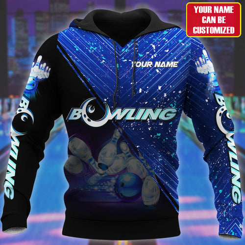 Personalized Name Blue Bowling Q85 All Over Printed Unisex Shirt