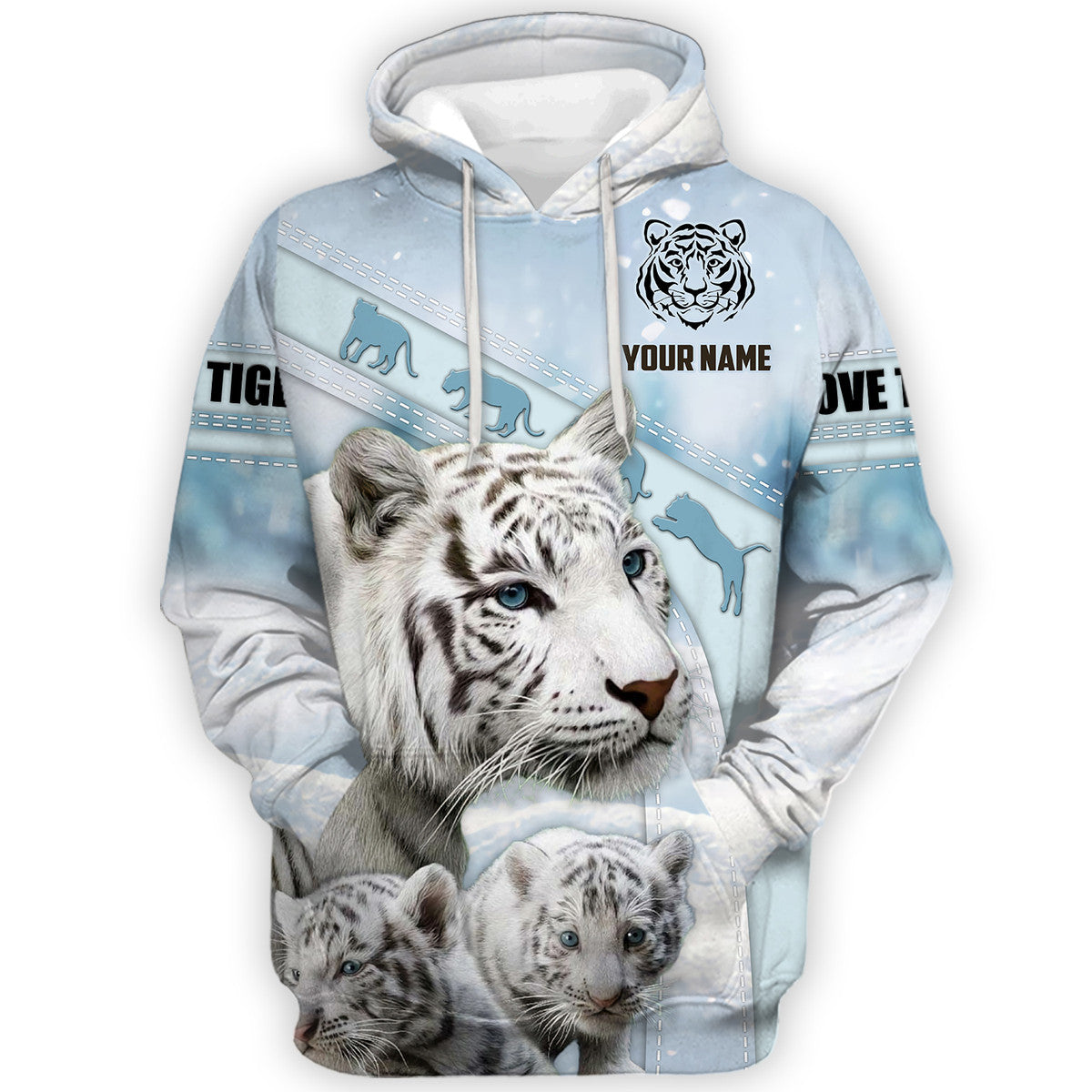 Personalized Name White Tiger Winter All Over Printed Unisex Shirt Q161201