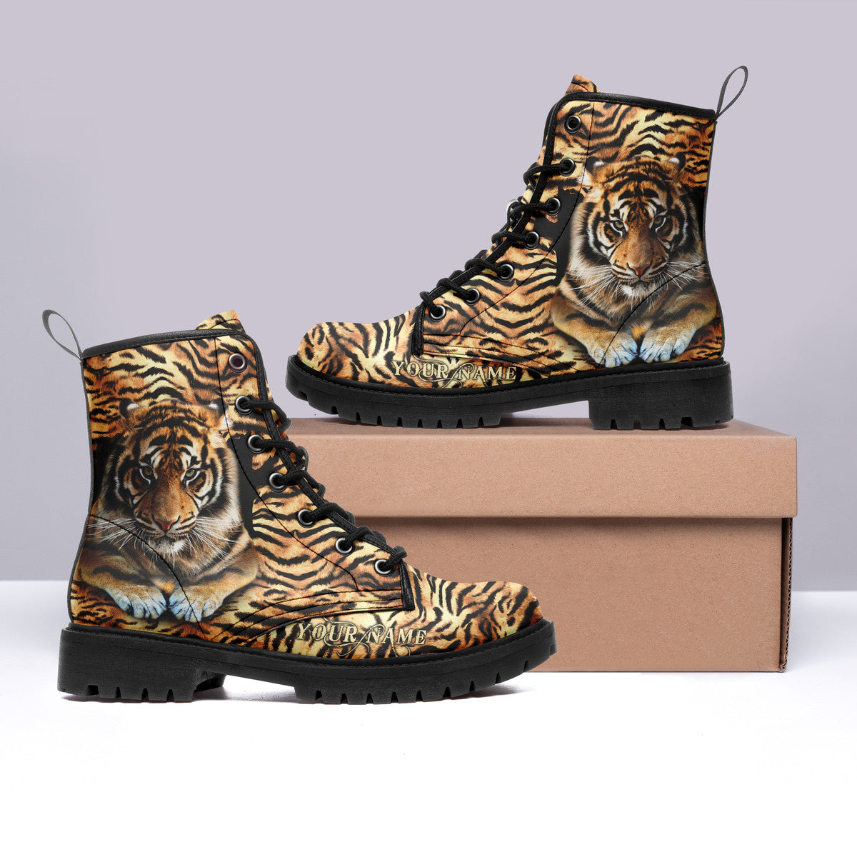 Personalized Tiger Pattern All Season Boots Q291210