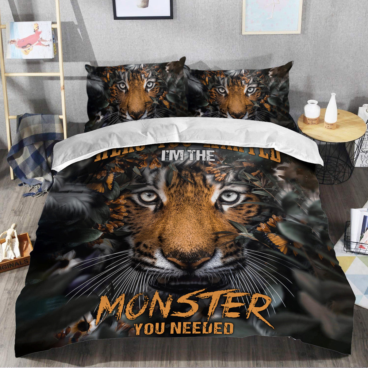 Tiger Monster All Over Printed Bedding Set Q080204