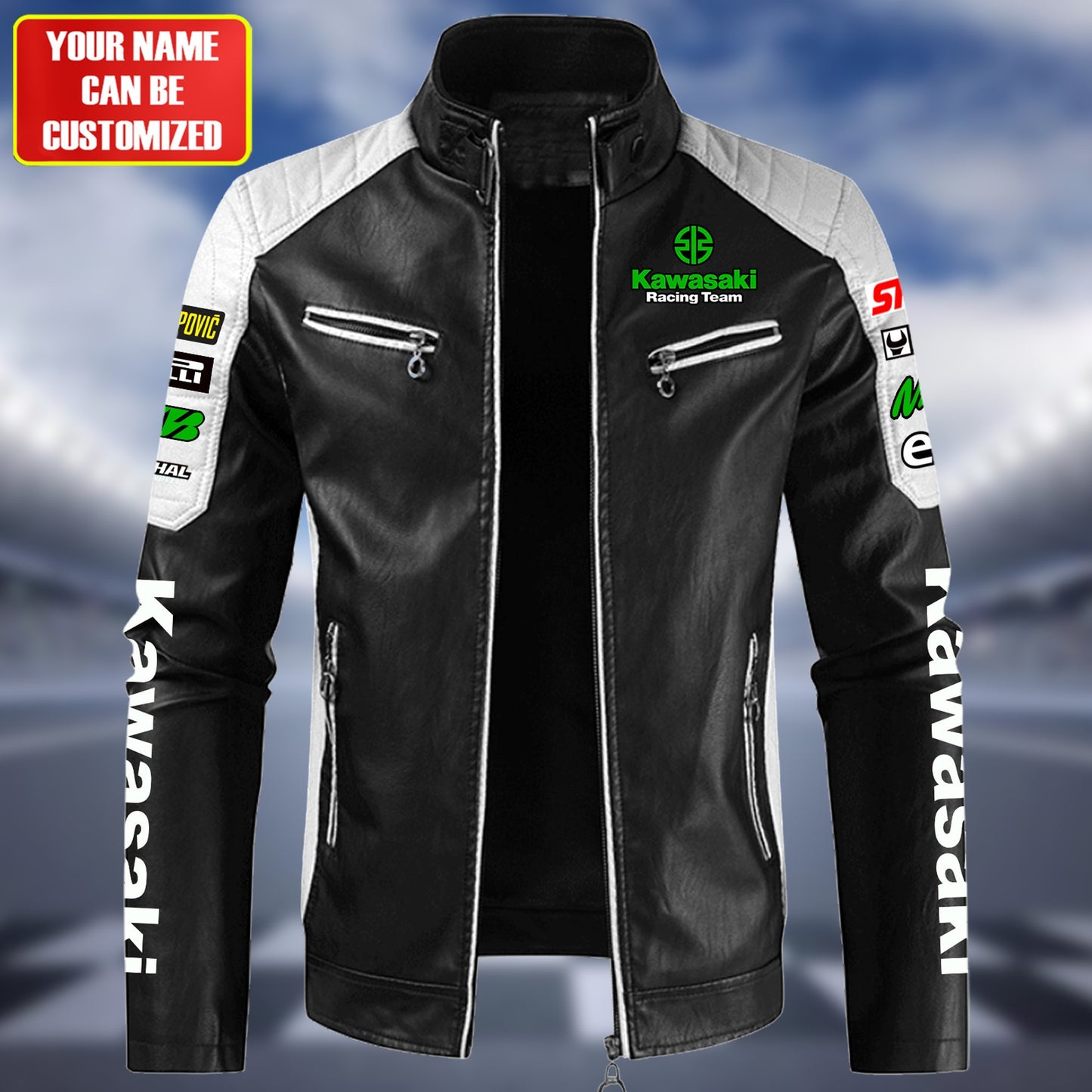 Personaziled Kw New Leather Biker Jacket P140302