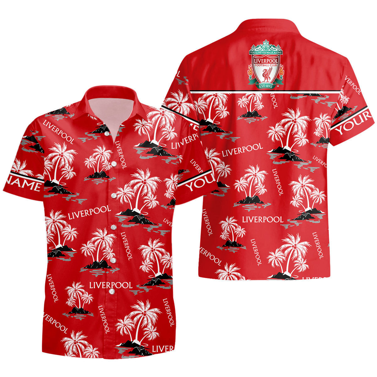 Personalized Liverpool White Coconut Tropical Hawaii Shirt Beach Short Q210609
