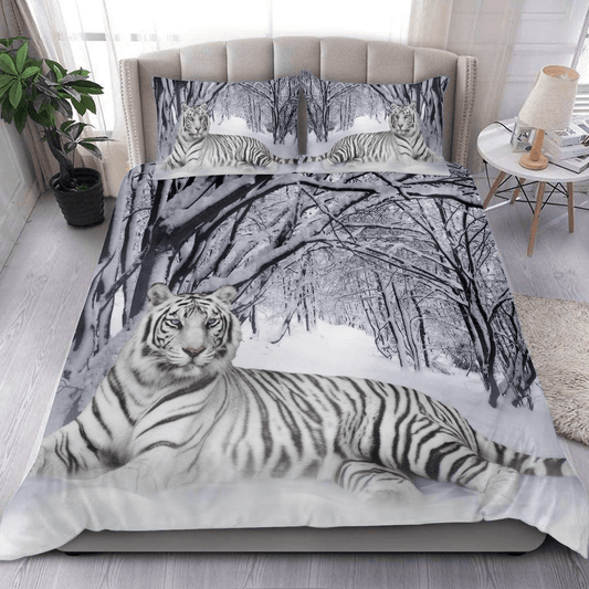 White Tiger Winter S1 All Over Printed Bedding Set S050907