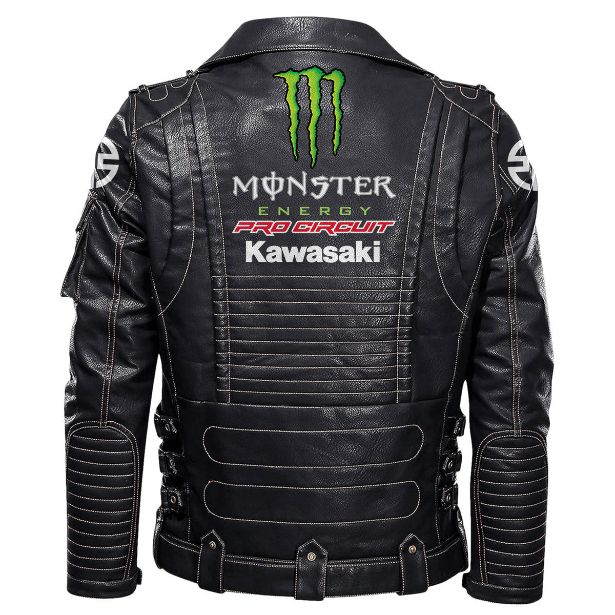 Kw x Me Belt Solid Zipper Street Leather Jacket Q141001
