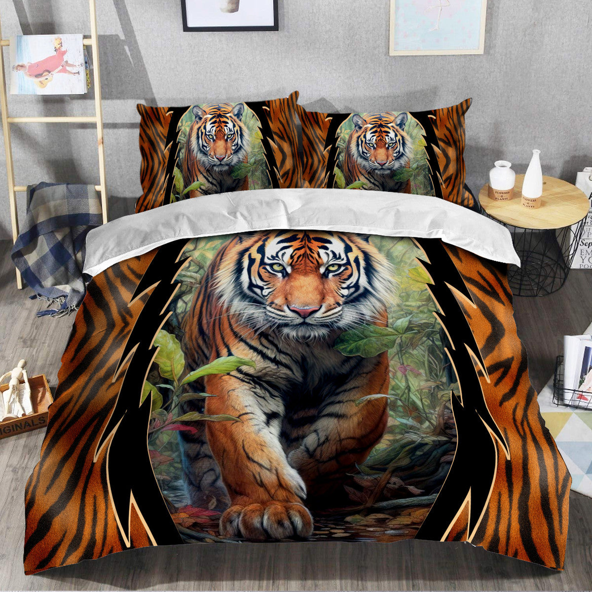Cool Tiger Jungle All Over Printed Bedding Set Q161009