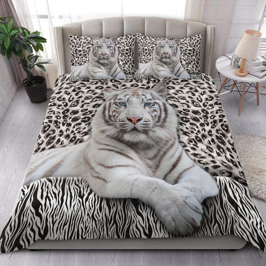 Cool White Tiger Q7 All Over Printed Bedding Set Q211201