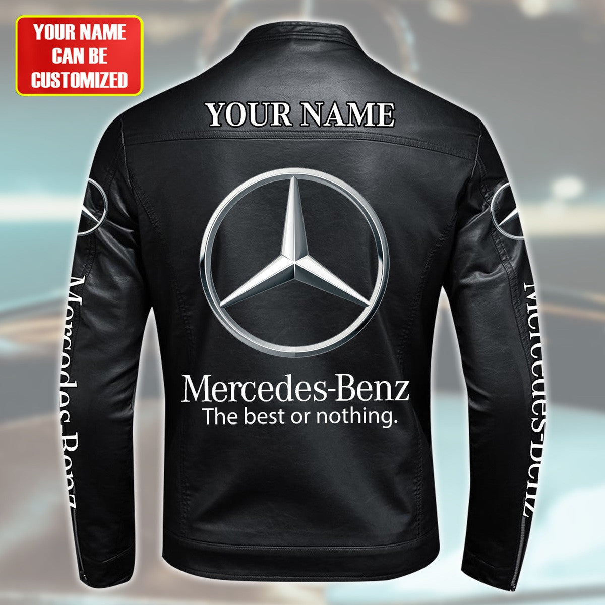 Personalized Merc Leather Bomber Stand Collar Jacket S310102