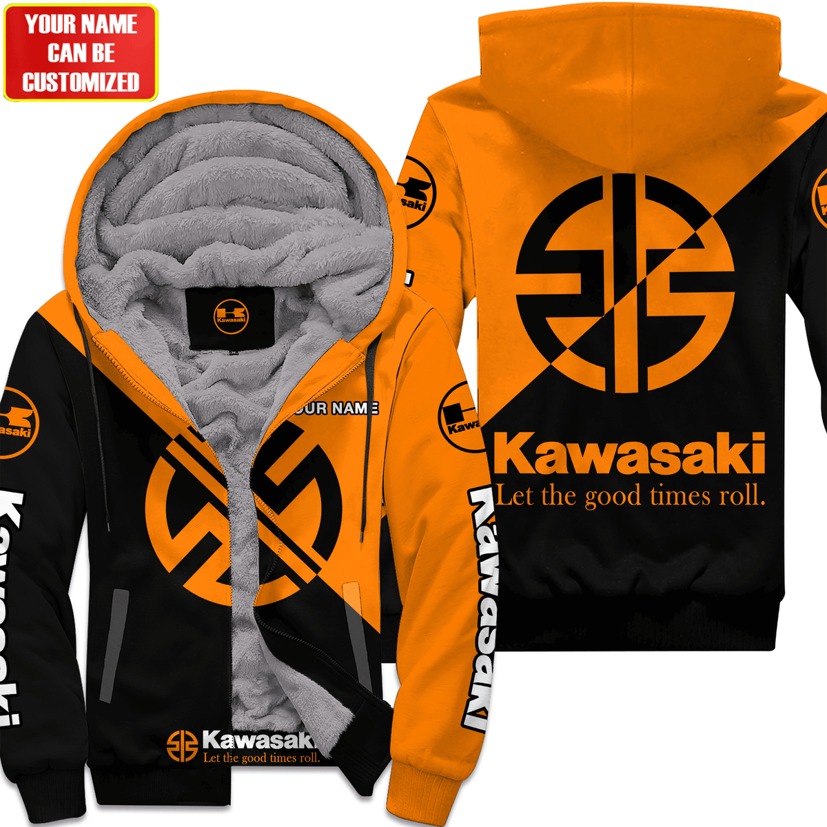 Personalized KW Fleece 3D All Over Printed Unisex Shirt Orange Version P220202