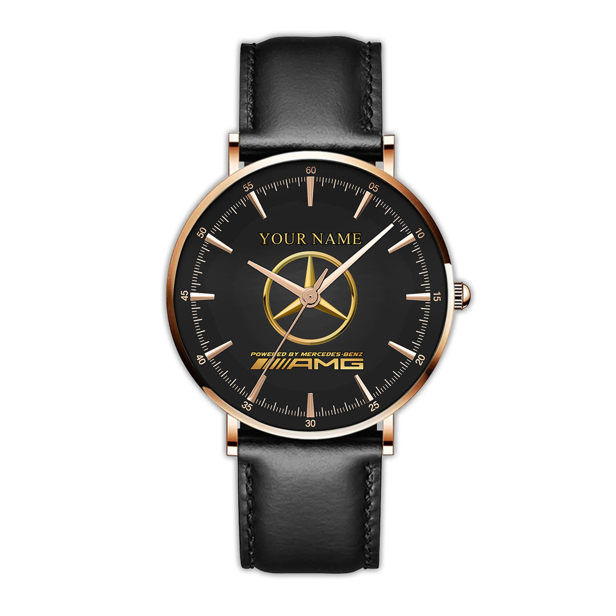 Personalized Merc AMG Quartz Leather Watch Q040303