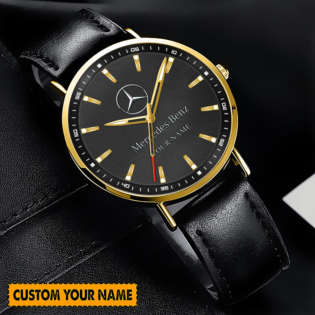 Personalized Merc Quartz Leather Watch P040303