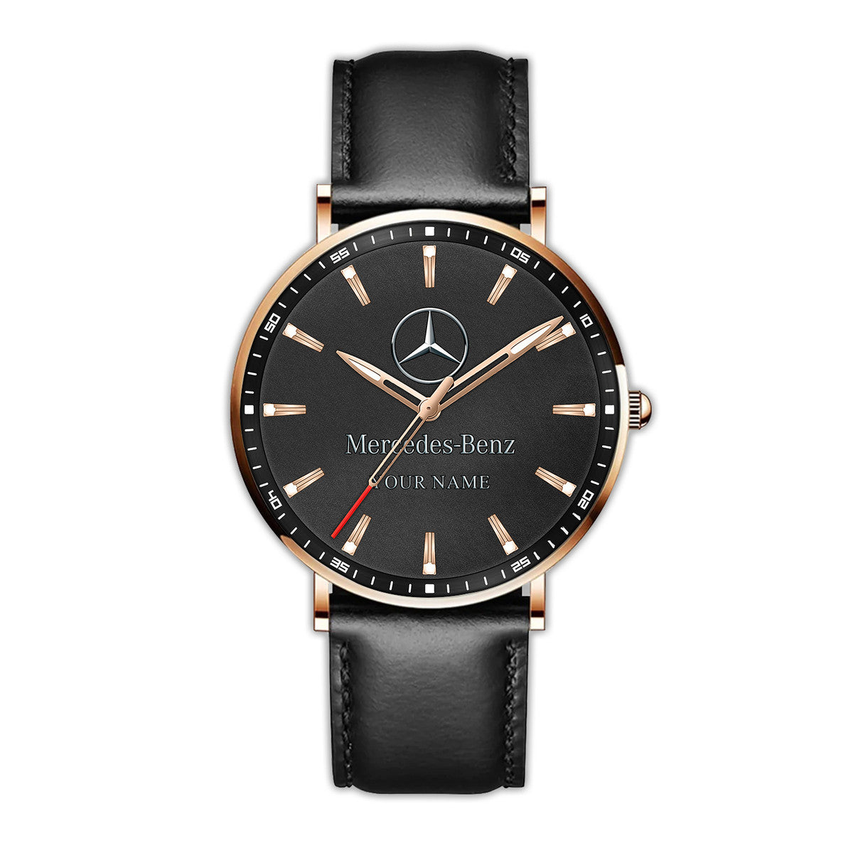 Personalized Merc Quartz Leather Watch P040303