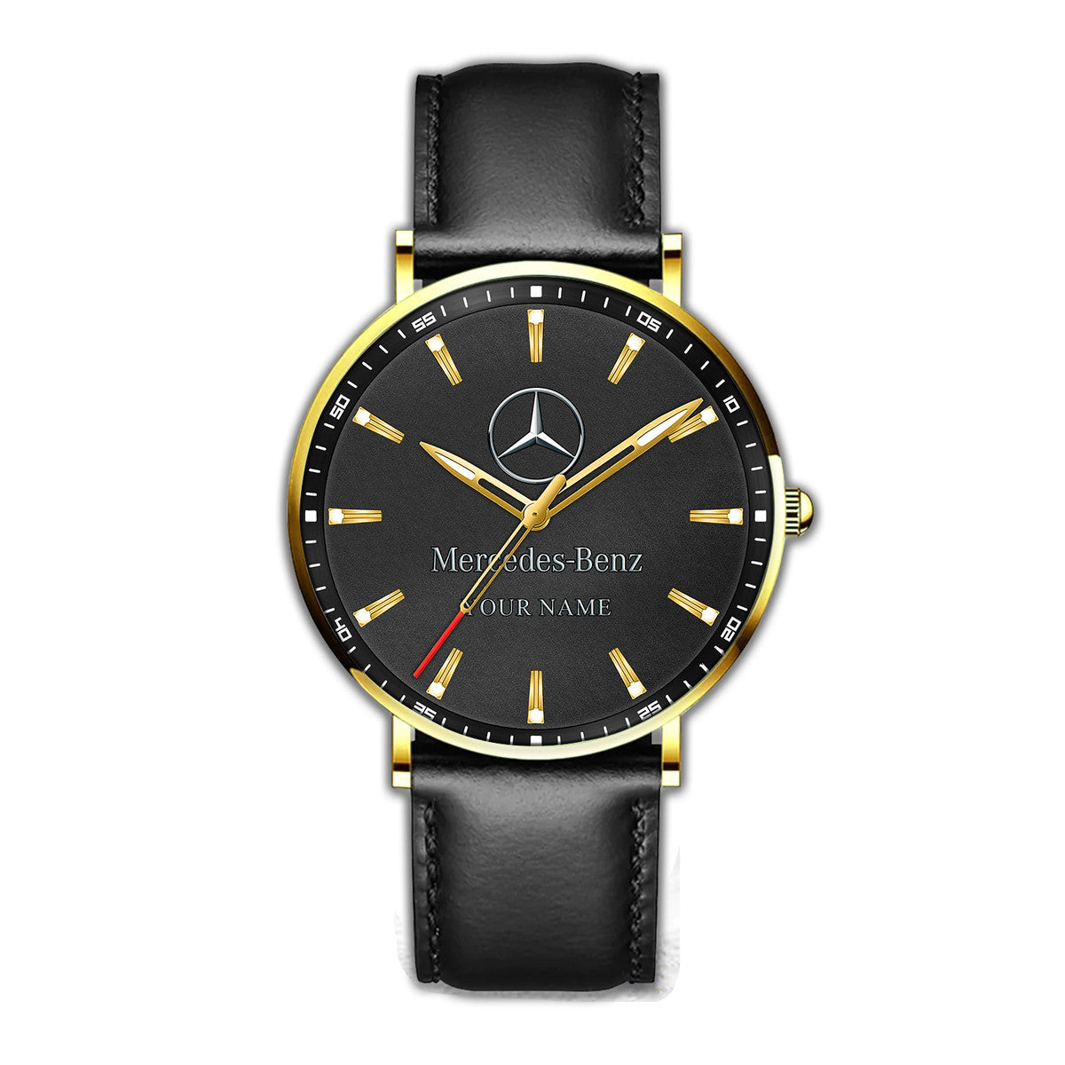 Personalized Merc Quartz Leather Watch P040303