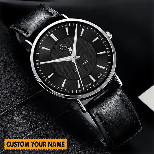 Personalized Merc Quartz Leather Watch P040304