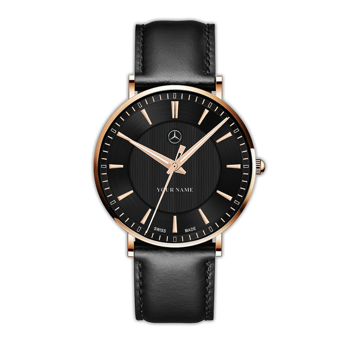 Personalized Merc Quartz Leather Watch P040304