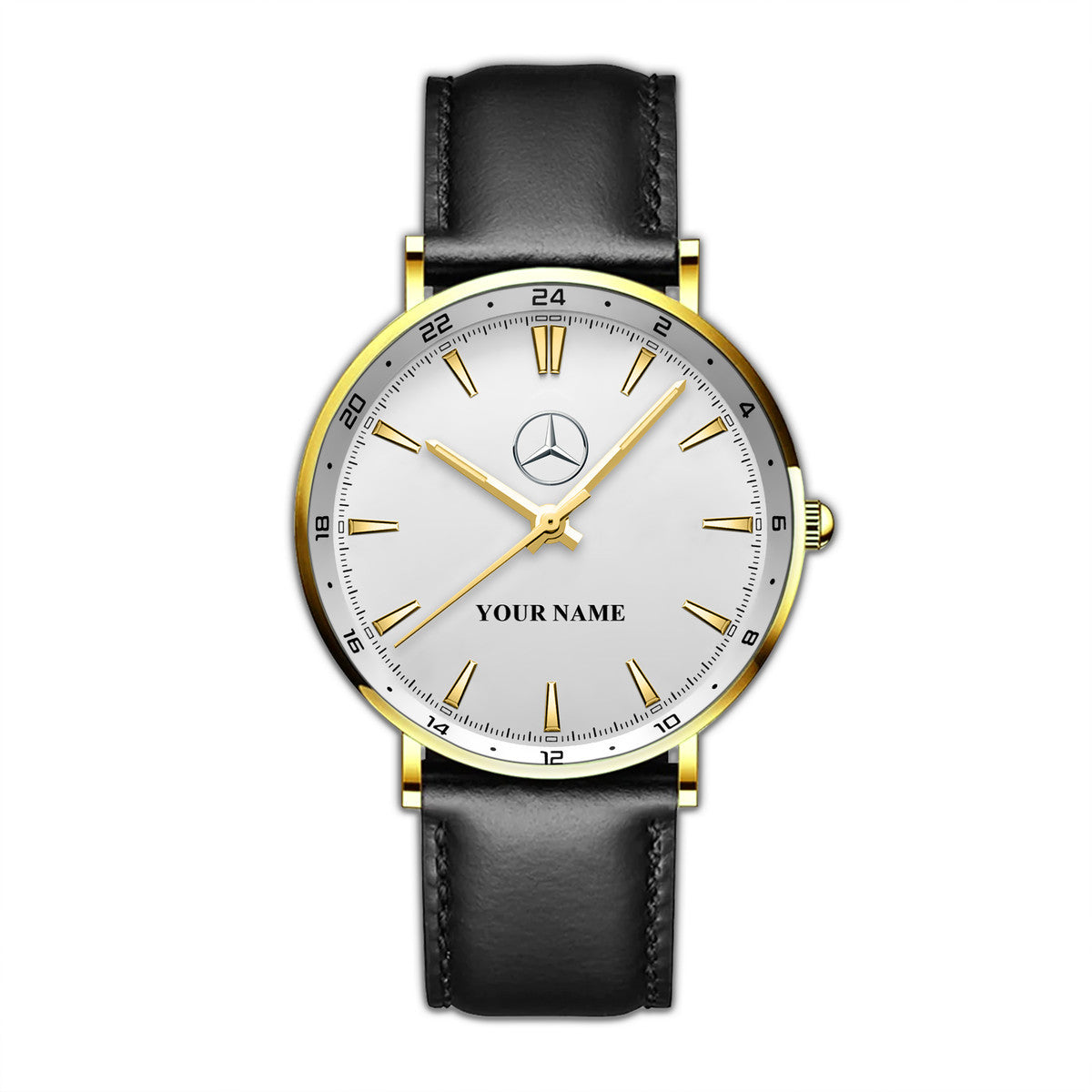 Personalized Merc Quartz Leather Watch P110304