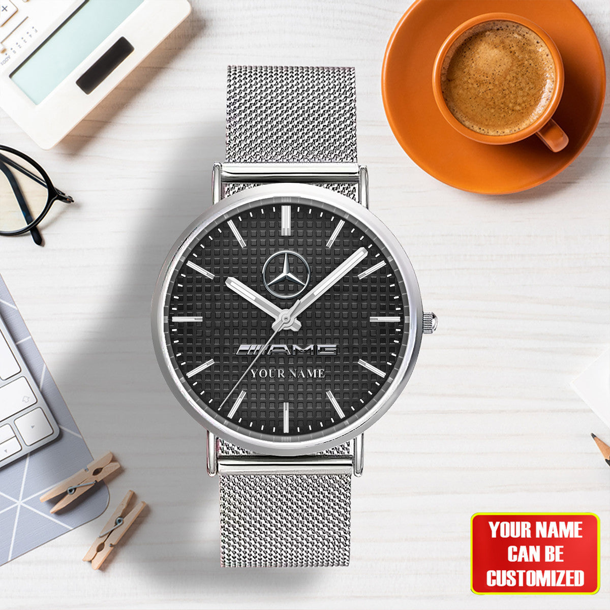 Personalized Merc AMG Stainless Steel Watch Men Women Q140303