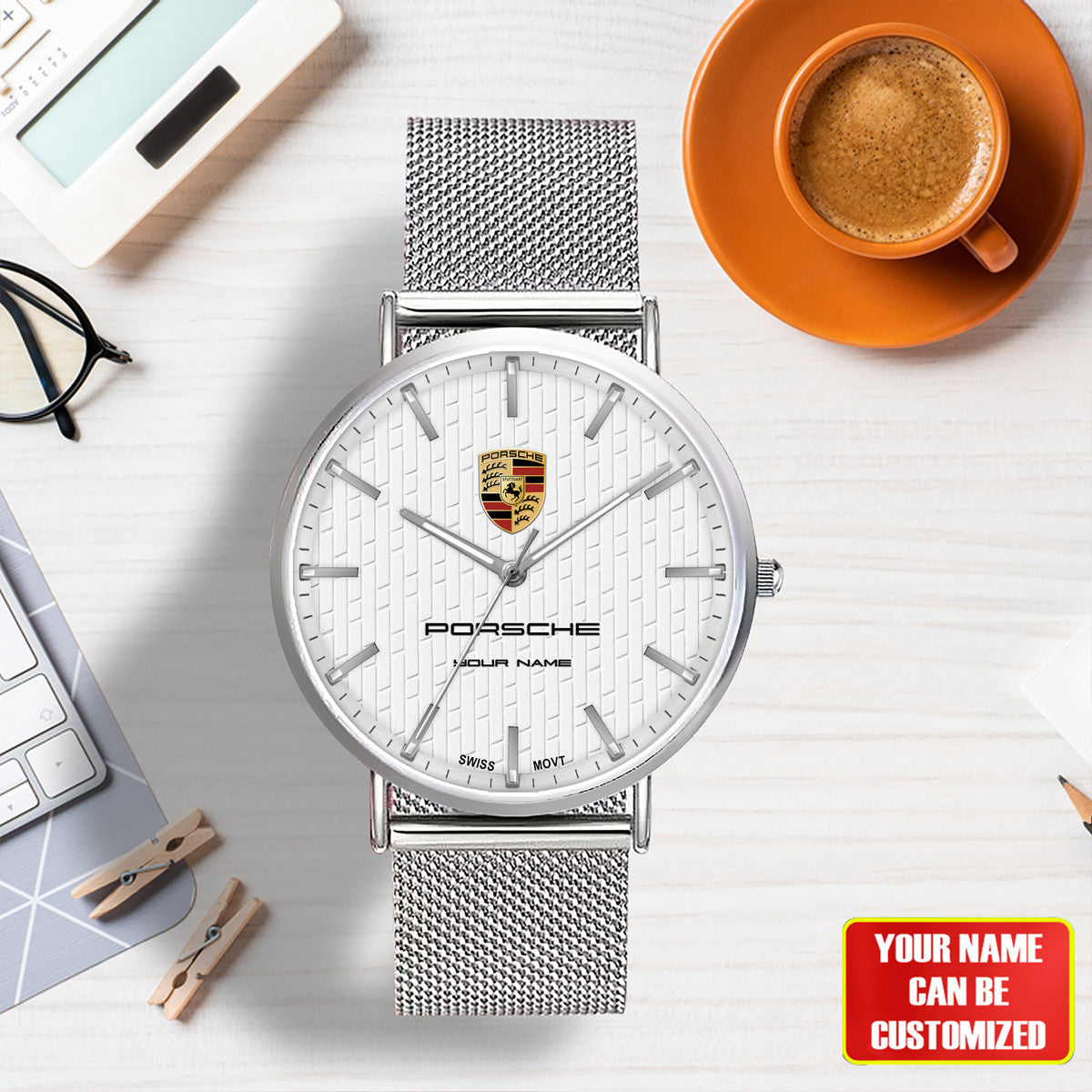 Personalized Pors Stainless Steel Watch Men Women P130301